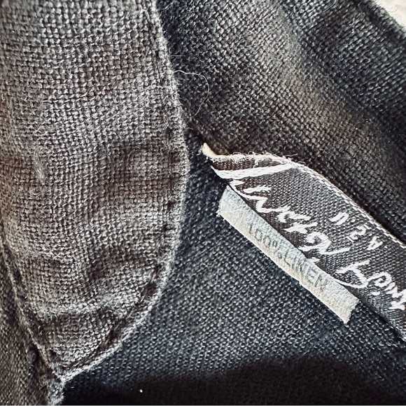 Match Point USA 100% 5.5oz Linen Mandarin Collar Long Sleeve Button Up Jacket, L - Picture 3 of 7